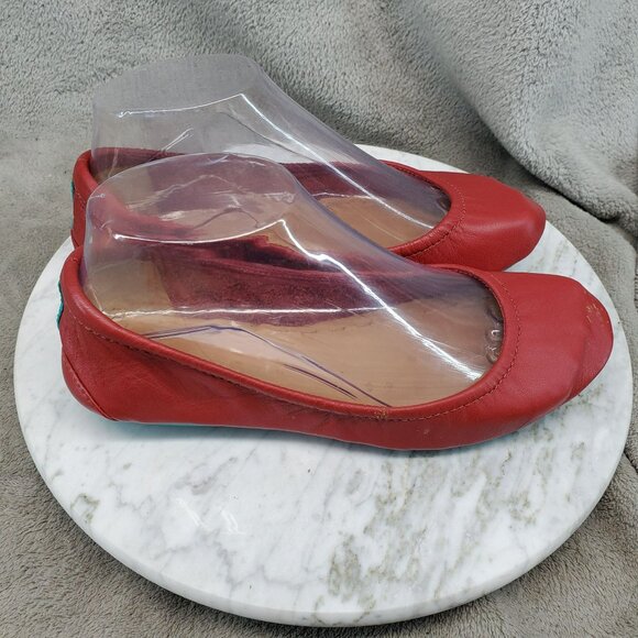 Tieks Shoes Womens 6 Red Leather Foldable Ballet Flats *Read* - Picture 6 of 8